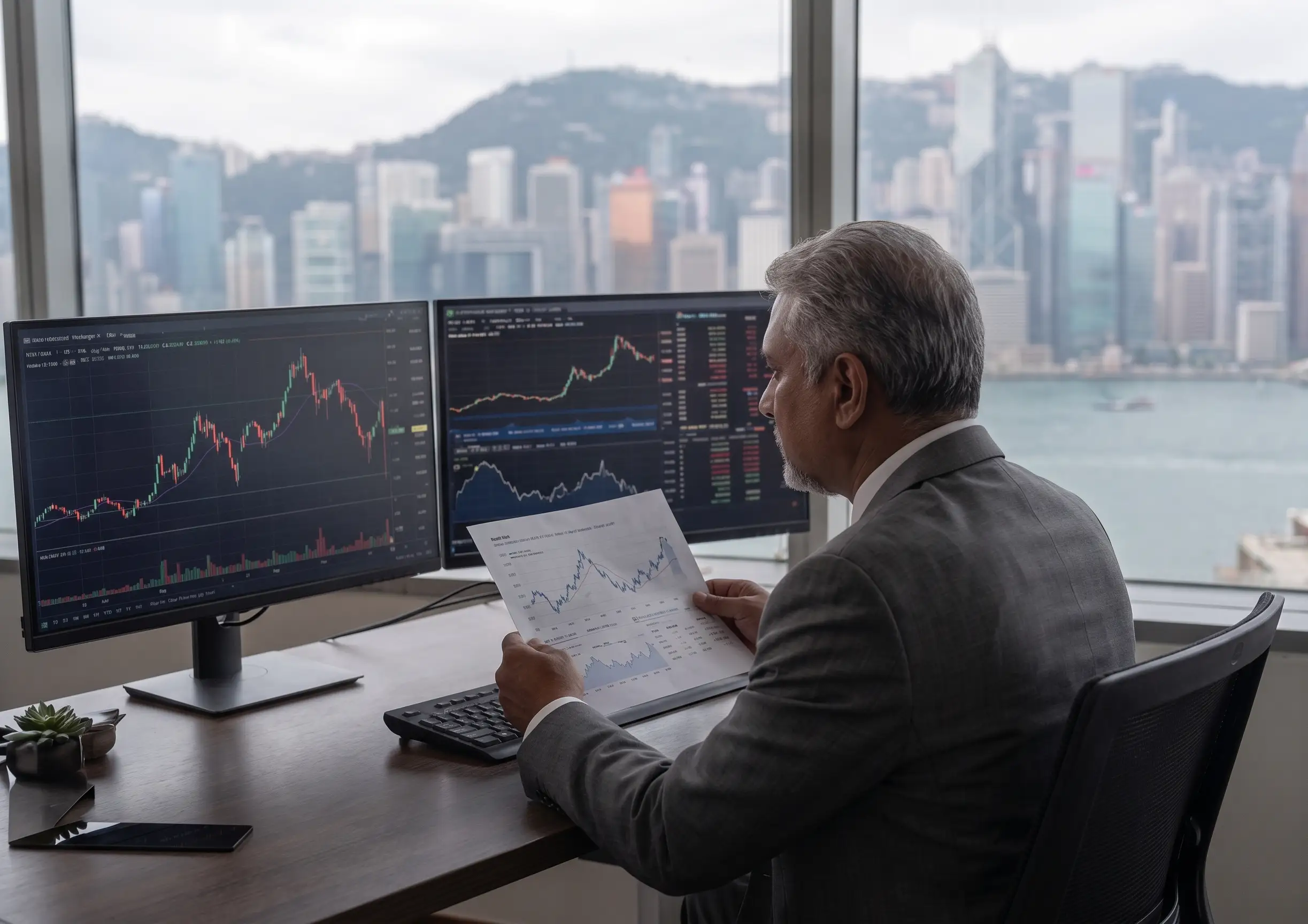 Investor reviewing assets